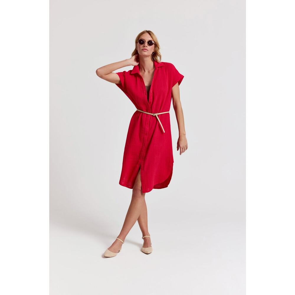 THE SHIRT BY ROCHELLE BEHRENS Cherry Lea Dress Size S NWT Retail $195 Tuckernuck